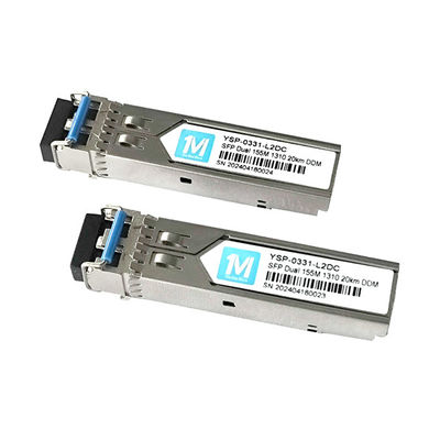 Langeafstand 155M Duplex 20km 1310nm LC Connector DDM 100BASE SMF Glasvezel Module Pluggable SFP Transceiver voor FTTX