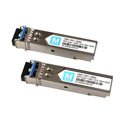 1.25G Duplex 10km Afstand 1310nm LC Connector DDM 1000BASE SMF Fiber Optic Module Pluggable SFP Transceiver