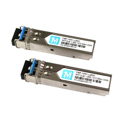 1.25G Duplex 20km 1310nm LC Connector 1000BASE SMF Fiber Optic Module Pluggable SFP Transceiver met DDMI implementatie