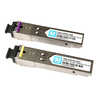 Vezeltype SMF 2.5G BIDI 80km 1490nm/1550nm SC Connector DDM WDM Simplex Optische module Transceiver SFP module Tijd 3 jaar
