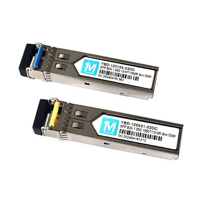Glasvezeltransceivers 1.25G BIDI 3km 1310nm/1550nm LC connector DDM WDM Simplex optische module Transceiver SFP module