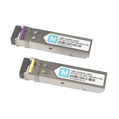 2.5G BIDI LC 80km 1490nm/1550nm DDM WDM Simplex Glasvezel Transceiver SFP-module voor snelheid en stabiele netwerkverbinding