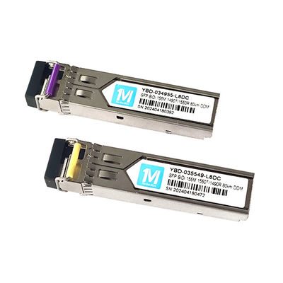 80 km Afstand Tijd 3 jaar LC Connector DDM WDM Simplex Optische module Transceiver SFP Module 155M BIDI 1490nm/1550nmn