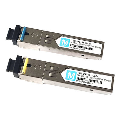 2.5G BIDI 20km 1310nm/1550nm SC Connector DDM WDM Simplex Optical Module Transceiver SFP-module voor snelle gegevensoverdracht