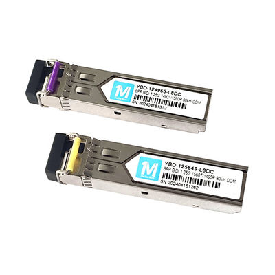 SMF 1.25G BIDI 80km 1490nm/1550nm LC Connector DDM WDM Simplex optische module Transceiver SFP-module in Wiegand Network
