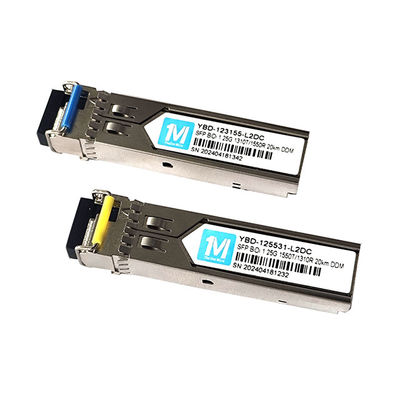 SMF-vezeltype 1.25G BIDI 20km 1310nm/1550nm LC-connector DDM WDM Simplex optische module Transceiver SFP-module voor FTTX