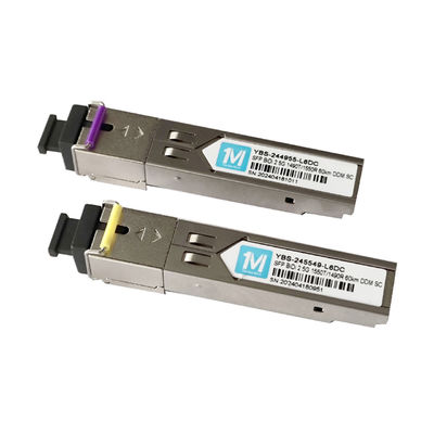 Netwerk POE-golflengte 1490nm/1550nm SC-connector DDM WDM Simplex optische module Transceiver SFP-module 2.5G BIDI 60km