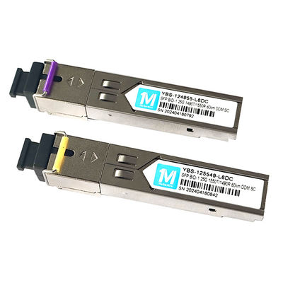 SMF-vezeltype 1.25G BIDI 80km 1490nm/1550nm SC-connector DDM WDM Simplex optische module Transceiver SFP-module voor FTTX