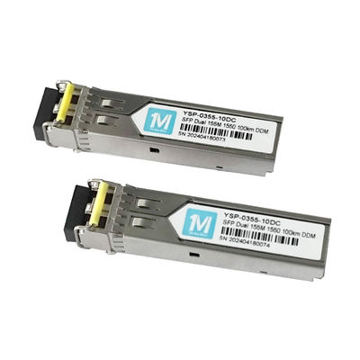155M Duplex 100km 1550nm LC Connector DDM 100BASE SMF Fiber Optic Module Pluggable SFP Transceiver voor gegevensoverdracht