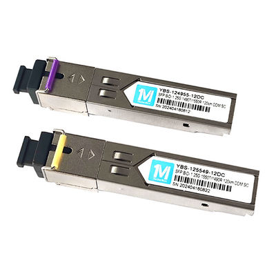 1.25G BIDI SC SMF Vezel WDM Simplex Optische Module SFP Zendontvanger 120 km 1490nm/1550nm