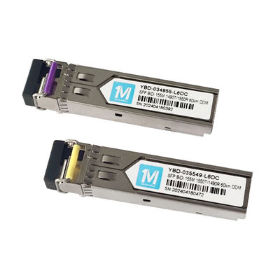 FTTX Time Fiber Optic Transceivers 155M BIDI 60km 1490nm/1550nm LC Connector DDM WDM Simplex SFP-module voor tijd FTTX