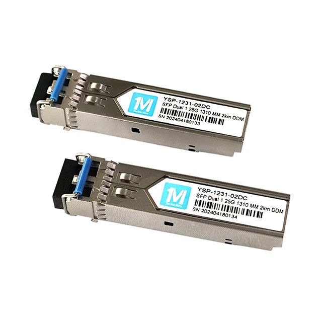 Glasvezeltransceivers 1.25G Duplex 1310nm LC Connector DDM 1000BASE MMF/SMF Pluggable SFP Transceiver voor 2km afstand