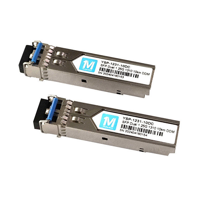 1.25G Duplex 10km Afstand 1310nm LC Connector DDM 1000BASE SMF Fiber Optic Module Pluggable SFP Transceiver