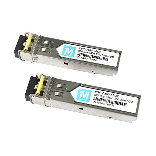 3 155M Duplex 80km 1550nm LC Connector DDM 100BASE SMF Glasvezel Module Pluggable SFP Transceiver