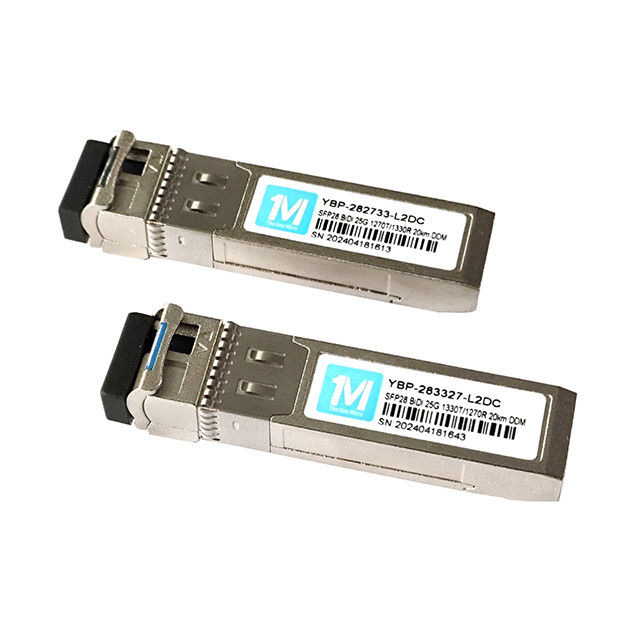 25G BIDI SFP-transceiver 20km 1270nm/1330nm LC-connector WDM-vezeloptische module met langeafstandstransmissie