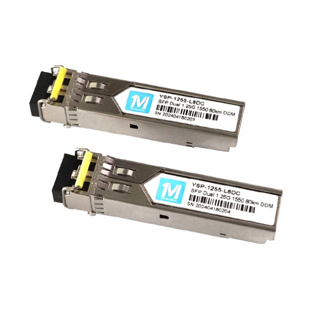 1.25G Duplex 80km 1550nm LC Connector DDM 1000BASE SMF Glasvezel Module Pluggable SFP Transceiver 3.3V