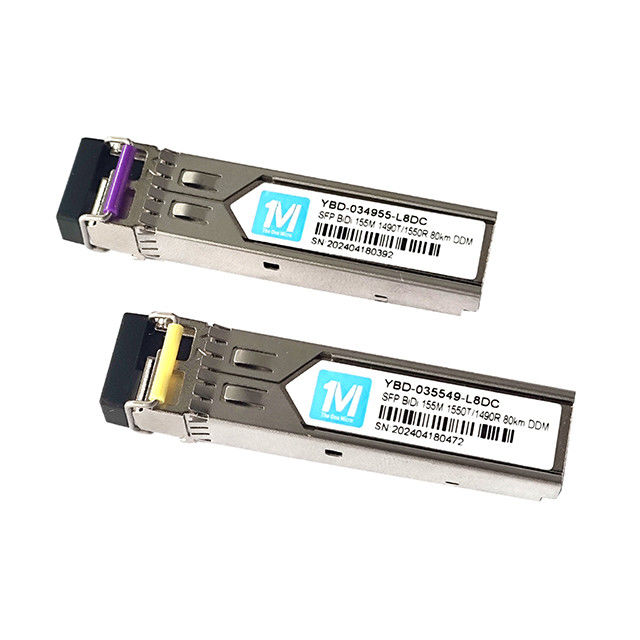 80 km Afstand Tijd 3 jaar LC Connector DDM WDM Simplex Optische module Transceiver SFP Module 155M BIDI 1490nm/1550nmn