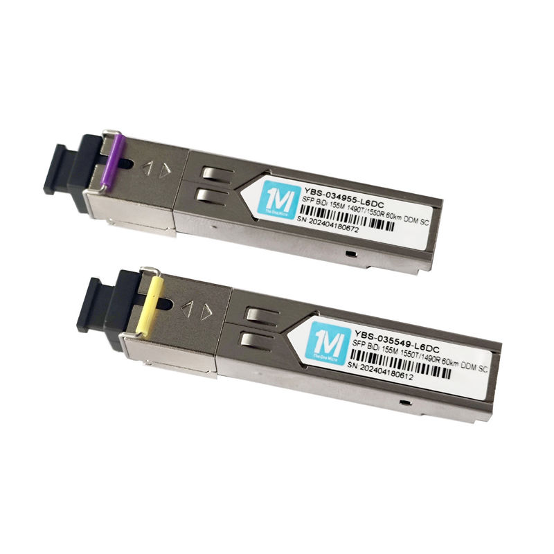 3.3V 155M BIDI 60km 1490nm/1550nmn SC Connector DDM WDM Simplex Optische module Transceiver SFP-module met netwerk SDK