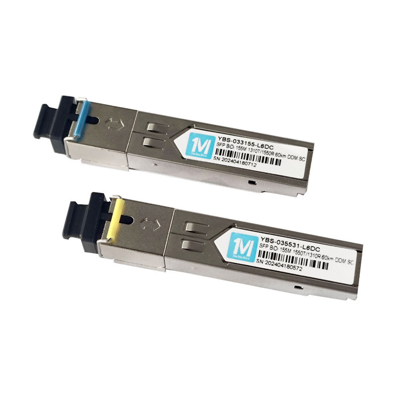 155M BIDI 60km 1310nm/1550nm SC Connector DDM WDM Simplex optische module Transceiver SFP-module voor telecomtoepassingen