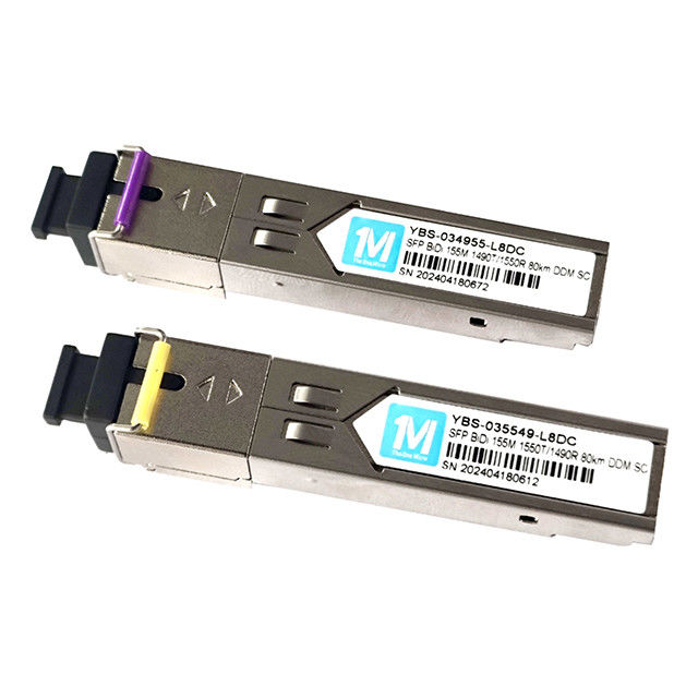 155M BiDi SC 80km 1490nm/1550nm DDM WDM Simplex optische module Transceiver SFP-module met brede werktemperatuur
