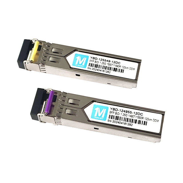 1.25G BIDI 120km 1490nm/1550nm LC Connector DDM WDM Simplex Optical Module SFP Transceiver voor een soepele netwerkprestatie