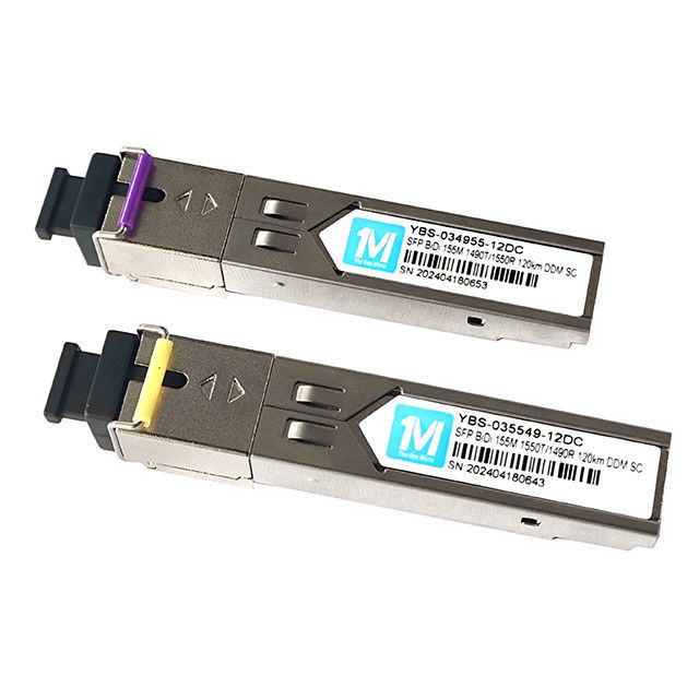 155M BIDI 120km 1490nm/1550nm SC Connector DDM WDM Simplex Glasvezel Transceiver SFP-module met DDM- en WDM-functies