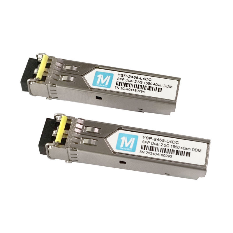 40 km afstand DDM LC Connector 1550nm Pluggable SFP Transceiver voor SMF Fiber Optic Module binnen 2,5G Data Rate