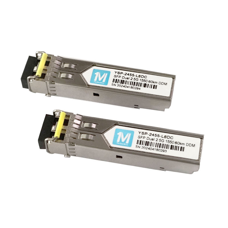 60km afstand 2.5G Duplex 1550nm LC Connector DDM SMF Glasvezel Module Pluggable SFP Transceiver voor Bandbreedte Netwerk
