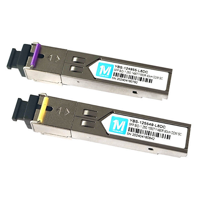 SMF-vezeltype 1.25G BIDI 80km 1490nm/1550nm SC-connector DDM WDM Simplex optische module Transceiver SFP-module voor FTTX