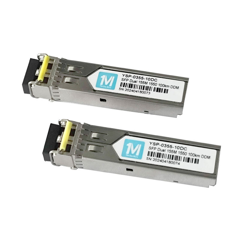 155M Duplex 100km 1550nm LC Connector DDM 100BASE SMF Fiber Optic Module Pluggable SFP Transceiver voor gegevensoverdracht