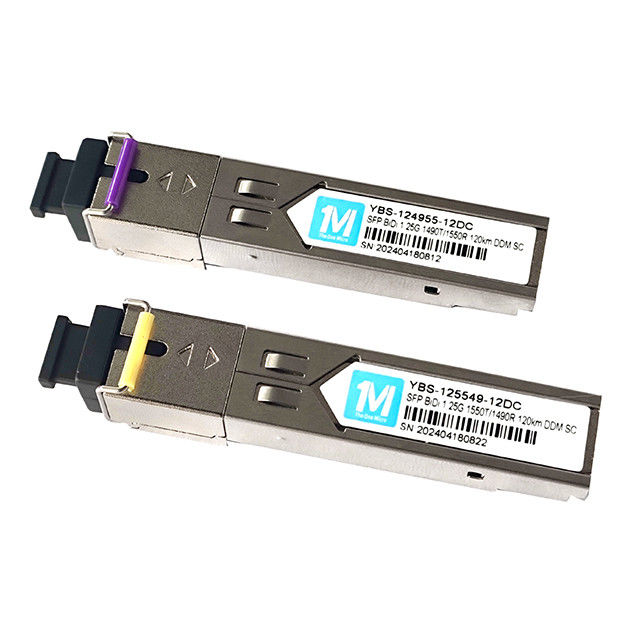 1.25G BIDI SC SMF Vezel WDM Simplex Optische Module SFP Zendontvanger 120 km 1490nm/1550nm