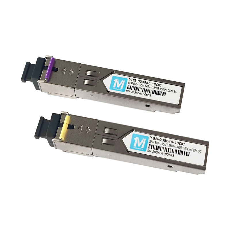 Netwerk 155M BIDI 100km WDM SC Connector DDM Simplex Optische module Transceiver SFP-module met golflengte 1490nm/1550nm