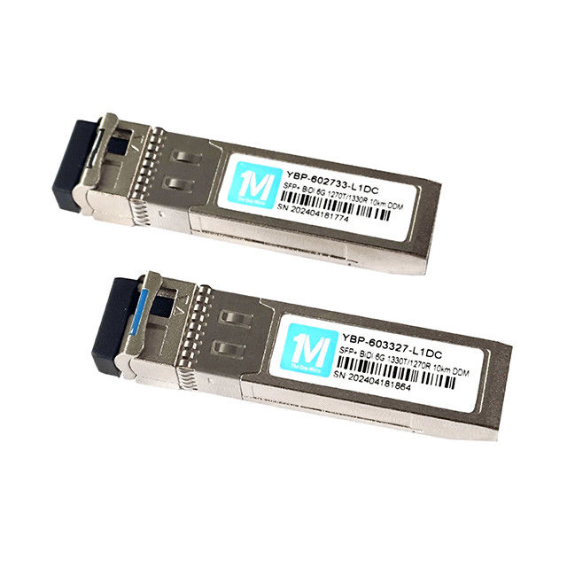 Single Mode Fiber 6G SFP BIDI 10km 1270nm/1330nm WDM LC Connector DDM Optische Transceiver met snelle gegevensoverdracht